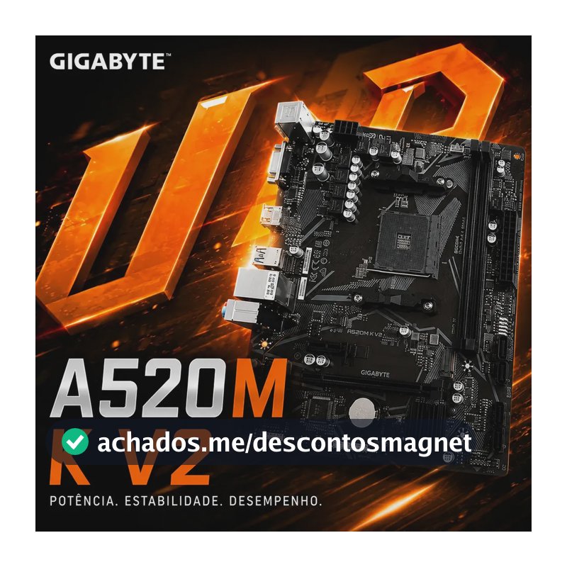 Placa mãe Gigabyte Ultra Durable A520M K V2