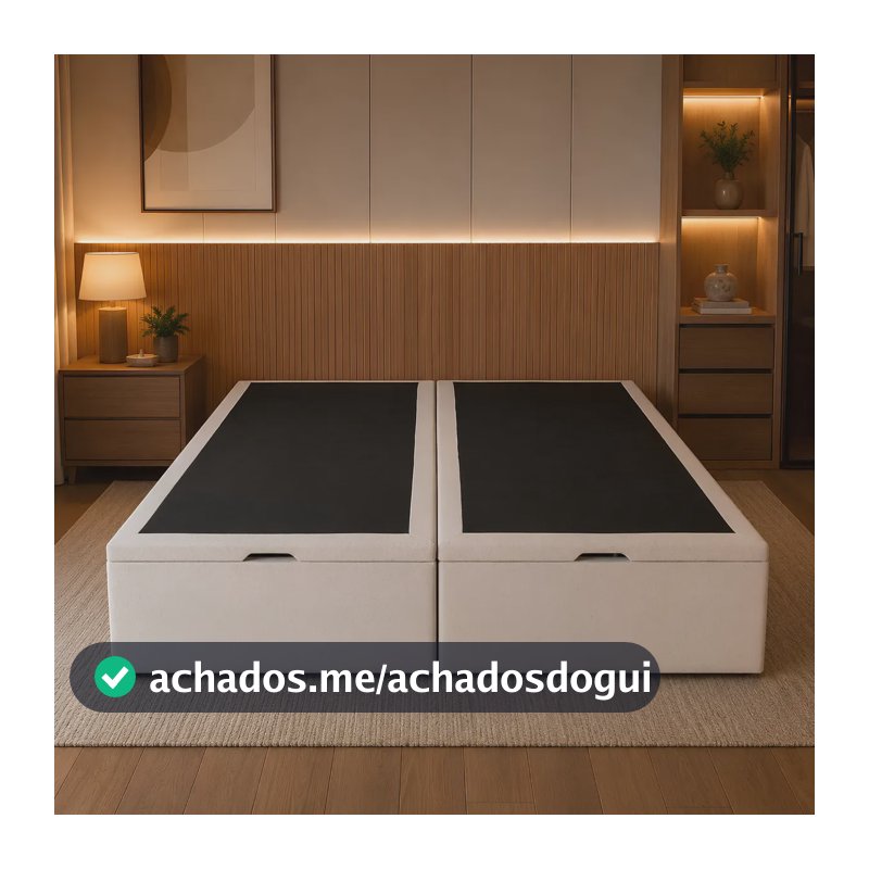 Base Box Baú Queen Sb 158x198 Em Linho E Com Pistão A Gás Cinza Claro