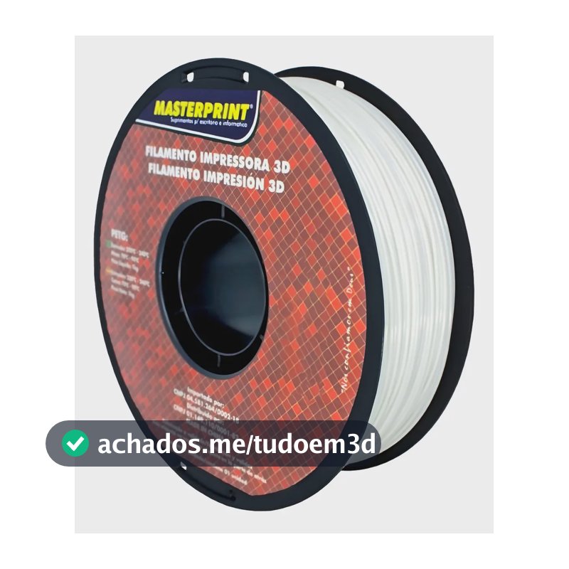 Filamento 3D Petg Branco Premium Resistente Impressora 3D Master Print 1,75mm - 1kg