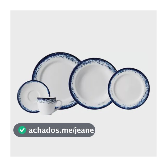 Jogo Jantar Chá 20 Peças 4 Pessoas Nevoa Porcelana Schmidt Azul Névoa
