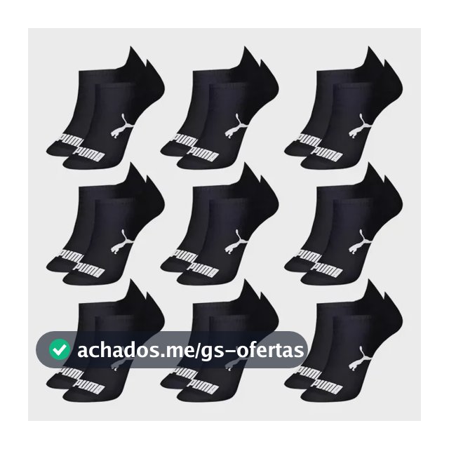 Kit 9 Pares Meias Puma Sapatilha Cano Baixo Algodão Original