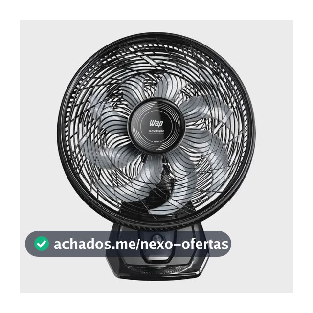Ventilador Wap Flow Turbo De Mesa E Parede 180w Com 8 Pás E Oscilação 50 Cm 60 Preto 127v Plástico