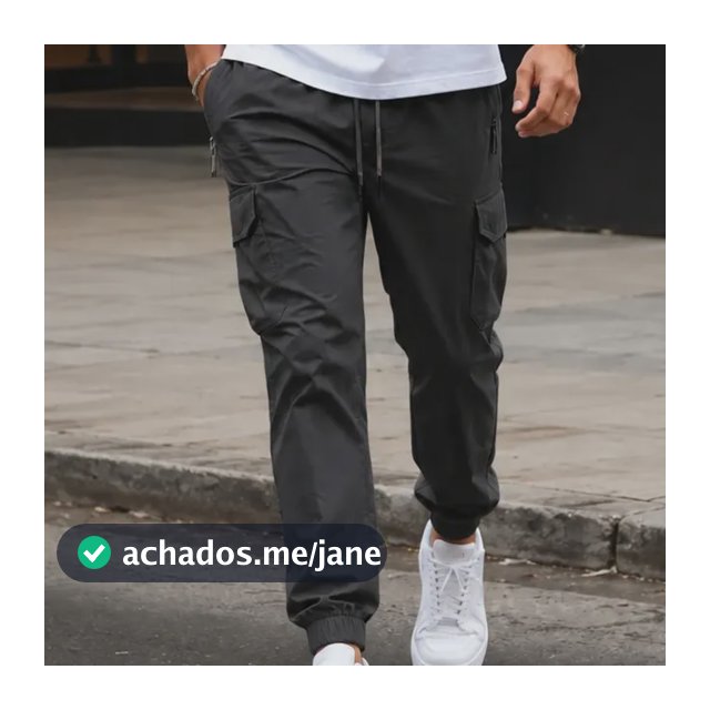 Calça Cargo Para Homem Slim Com Elastano Esportiva Preto G 44