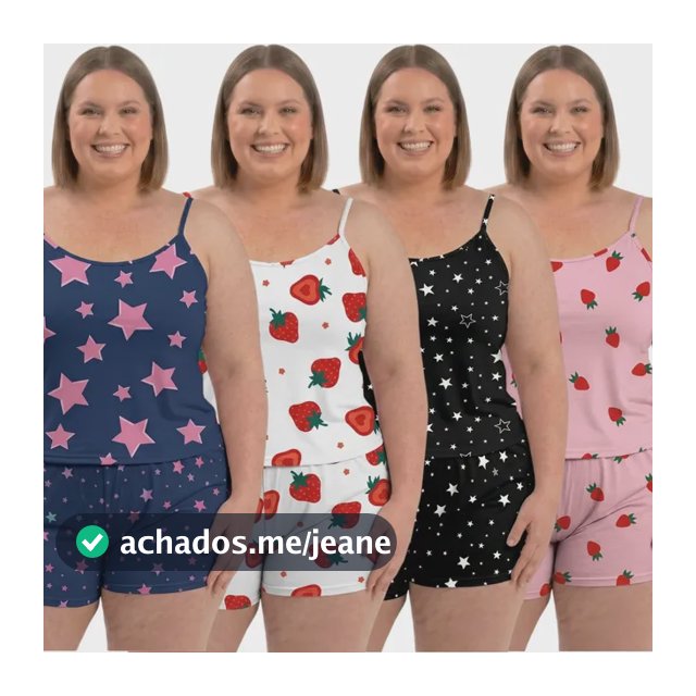 Kit 4 Pijamas Plus Size Conjunto Baby Doll Feminino Mulher Multicolorido Estampados Gg2