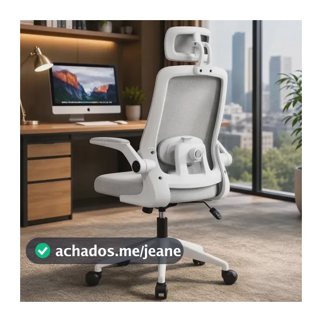 Cadeira De Escritório Ergonômica Giratória Tela Mesh Premium Cinza Espuma De Alta Densidade