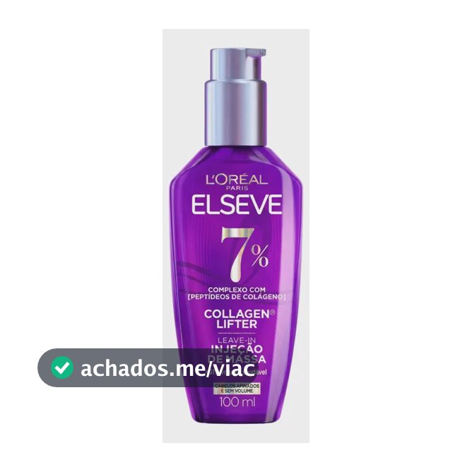 L'oréal Paris Elseve Collagen Lifter Leave-in Sérum Capilar Para Cabelos Finos Injeção de Massa com Peptídeos de Colágeno Aumenta o Volume em 61% e Encorpa os Fios por 72h 100ml