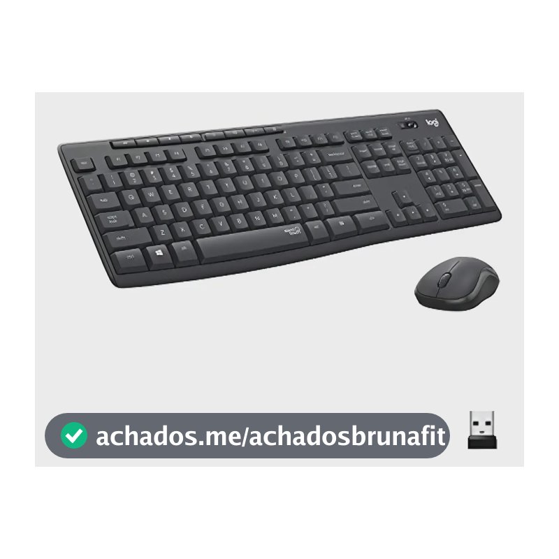 Kit Teclado e Mouse Sem Fio Logitech Silencioso para Gamer