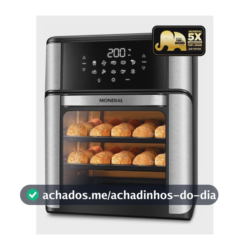Fritadeira Air Fryer Forno Oven 12L, Mondial, 2000W - AFON-12L-BI