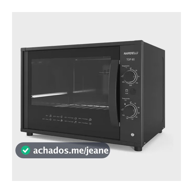 Forno Elétrico De Bancada Nardelli 60 Black 60 Litros Cor Preto