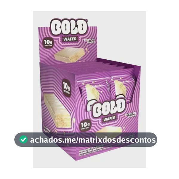 BOLD Wafer Sabor Chocolate Branco 10g de Proteína 40g 12 un.