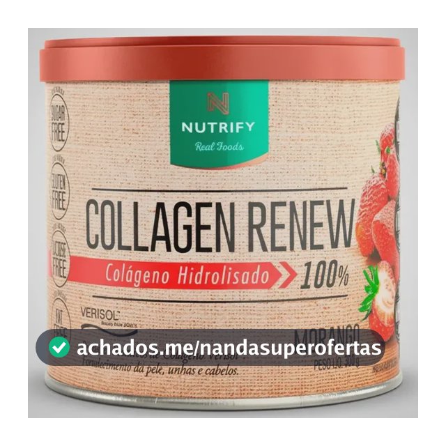 Colágeno Nutrify Renew em pó sabor Morango x 300g