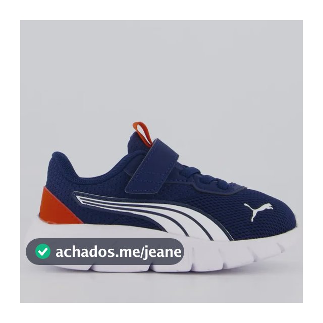 Tênis Puma Marinho E Branco Flexfocus Modern Infantil Azul-marinho - 23 Br