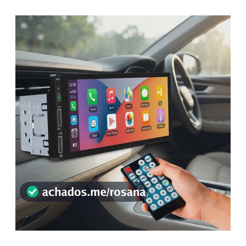 Central Multimídia 1DIN Duinb 6.86” CarPlay Android Auto Sem Fio