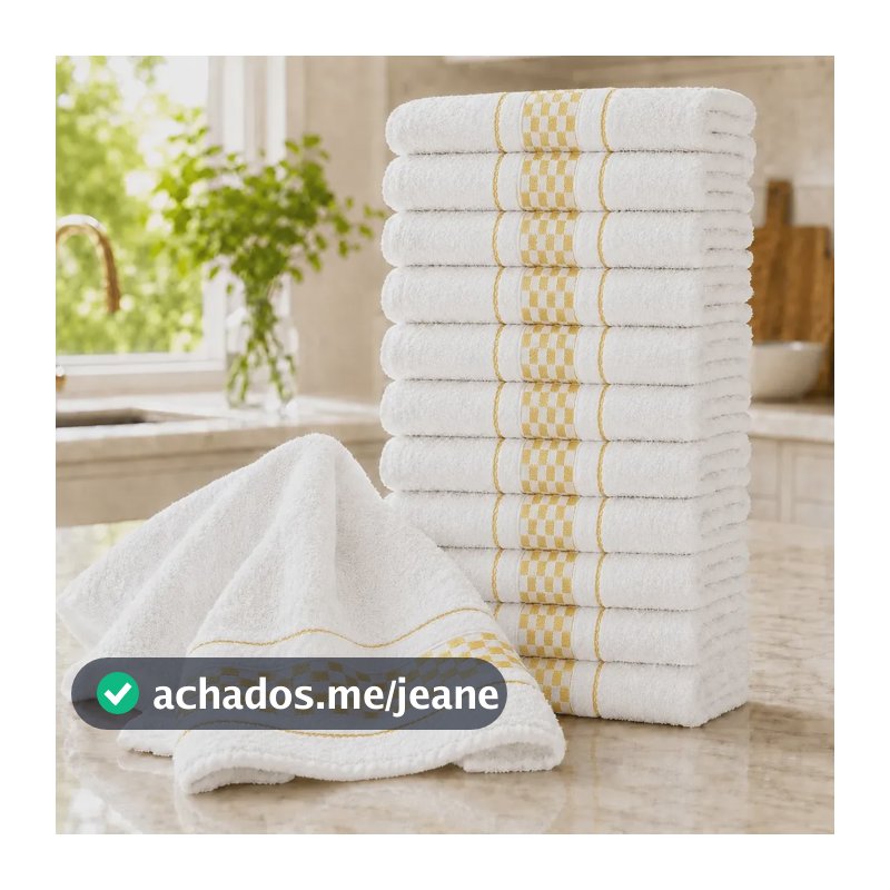 Kit 5 Panos De Prato Luxo Atoalhados Alta Absorção Premium Dourado