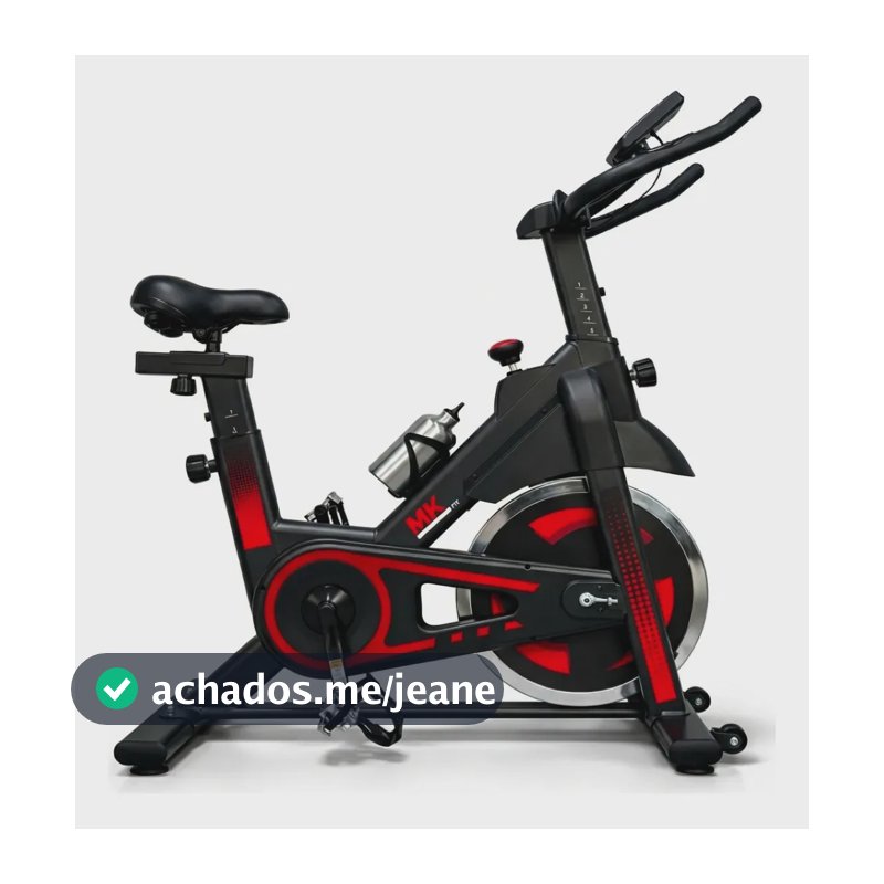 Bicicleta Ergométrica Spinning MKFIT Premium Mecânica com Roda de Inércia de 10 kg e Painel LCD