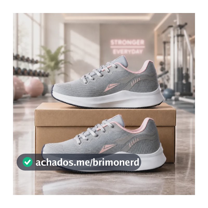 Tênis Sneeks Feminino Casual Academia Treino Promoção Cinza/rosa Sneeks 36,0 Br