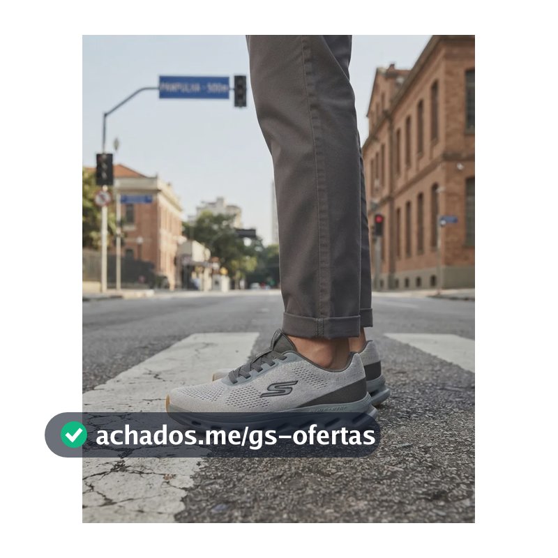 Tênis Skechers Go Walk Glid Step 2.0 Vic Masculino Cinza 41
