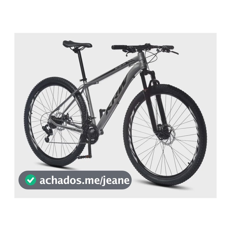 Bicicleta Aro 29 Krw Alumínio 24 Vel Freio A Disco Suspensão Dianteira X42 Cor: Grafite/Preto Fosco Tamanho do Quadro: 15.5
