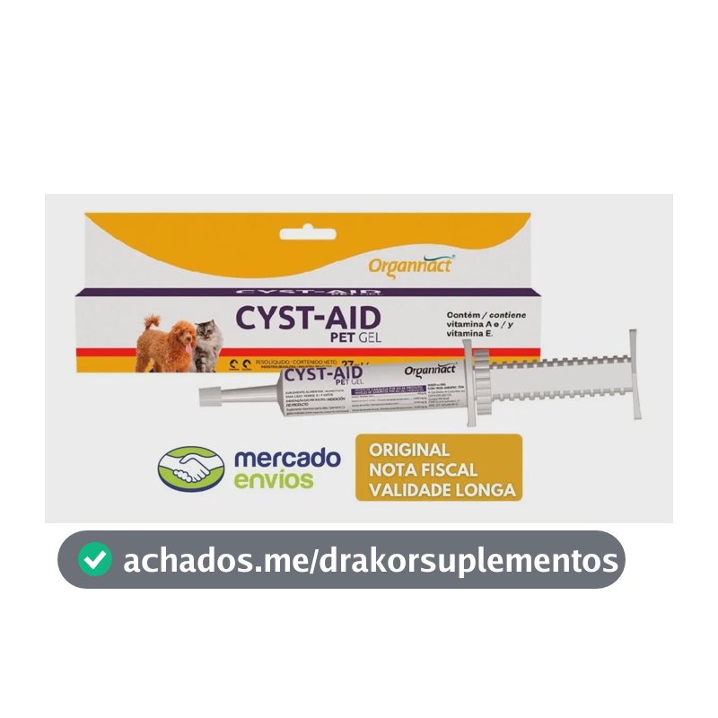 Cyst Aid Pet Organnact Gel Suplemento Renal Para Cães Gatos 27ml