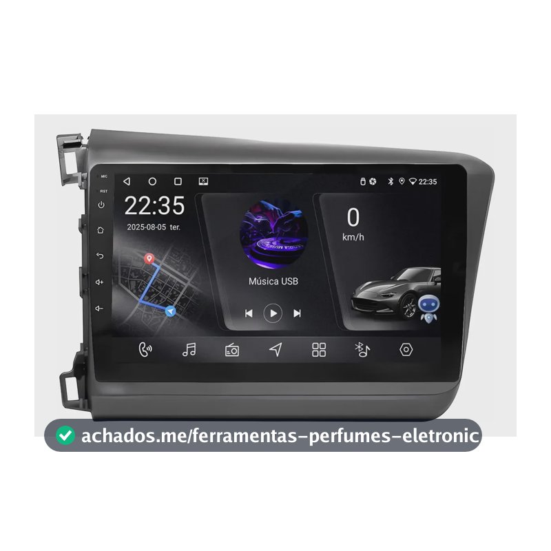 Multimidia Civic G9 9p Android Auto Carplay 4gb 64gb Grafite