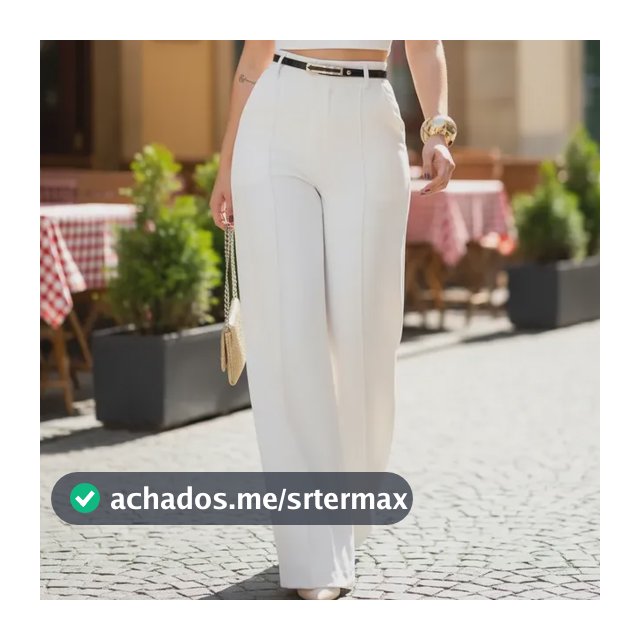 Calça Alfaiataria Feminina Wid Leg Pantalona Social Cós Alto Branco Lisa P 36- 38
