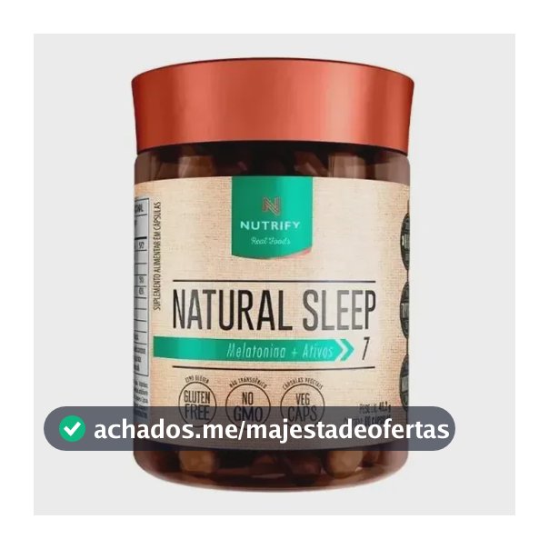 Natural Sleep Melatonina + Ativos 60 Cápsulas Nutrify Sem Sabor