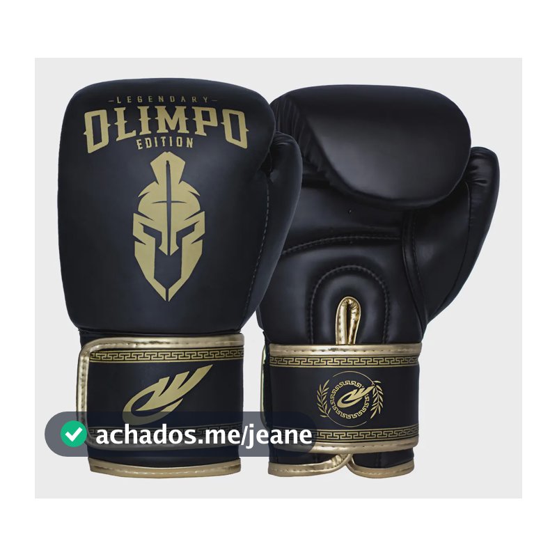 Luva De Boxe Muay Thai Kickboxing Olimpo Esportes Cor Preto - Dourado Tamanho 16oz