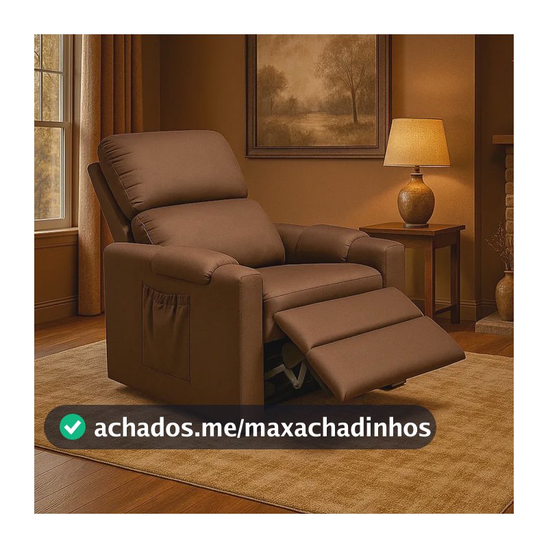 Poltrona Cadeira Glória Mamãe E Papai Com Encosto Macio Reclinável E Retrátil Para Sala De Descanso E Amamentação Cor Marrom