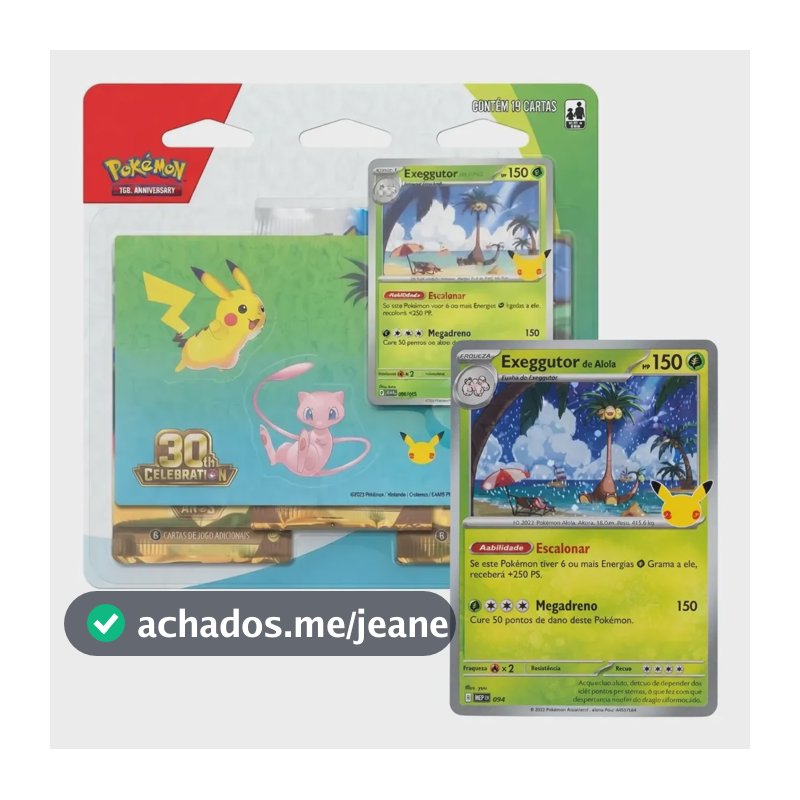 Blister Triplo Pokémon Celebração De 30 Anos Exggutor Alola