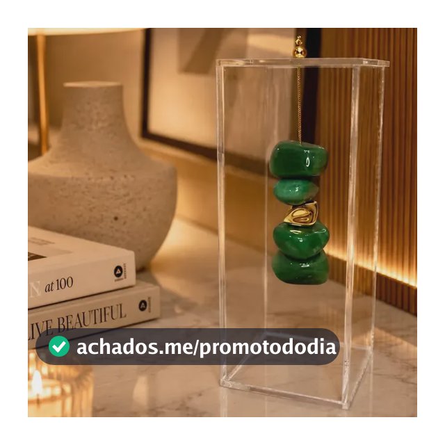 Escultura Decorativa De Acrílico Com Pedras Naturais Verde