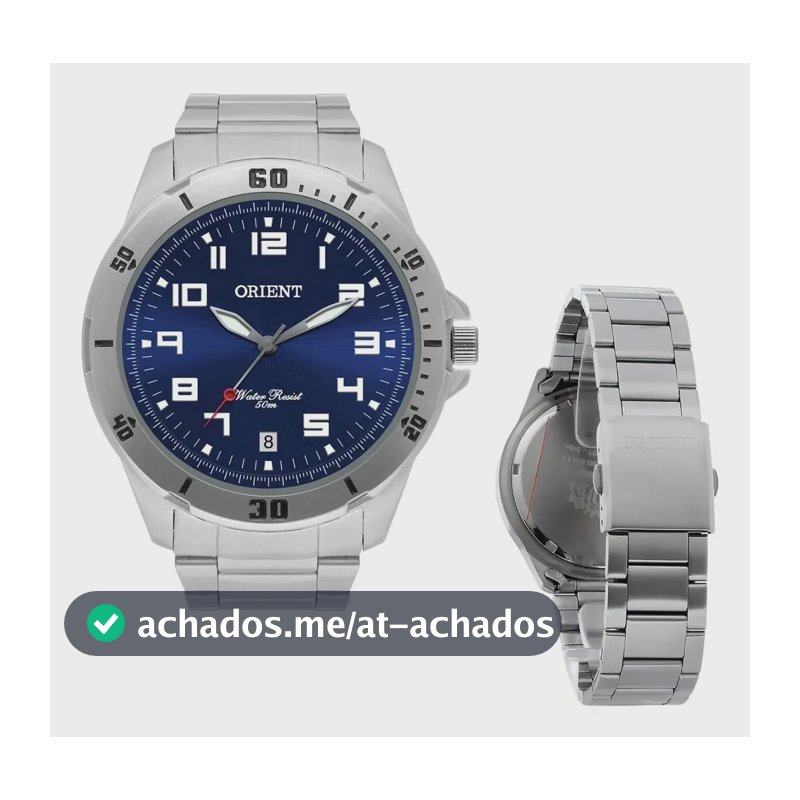 RELOGIO ORIENT MASCULINO ANALOGICO PRATEADO MBSS1155A D2SX