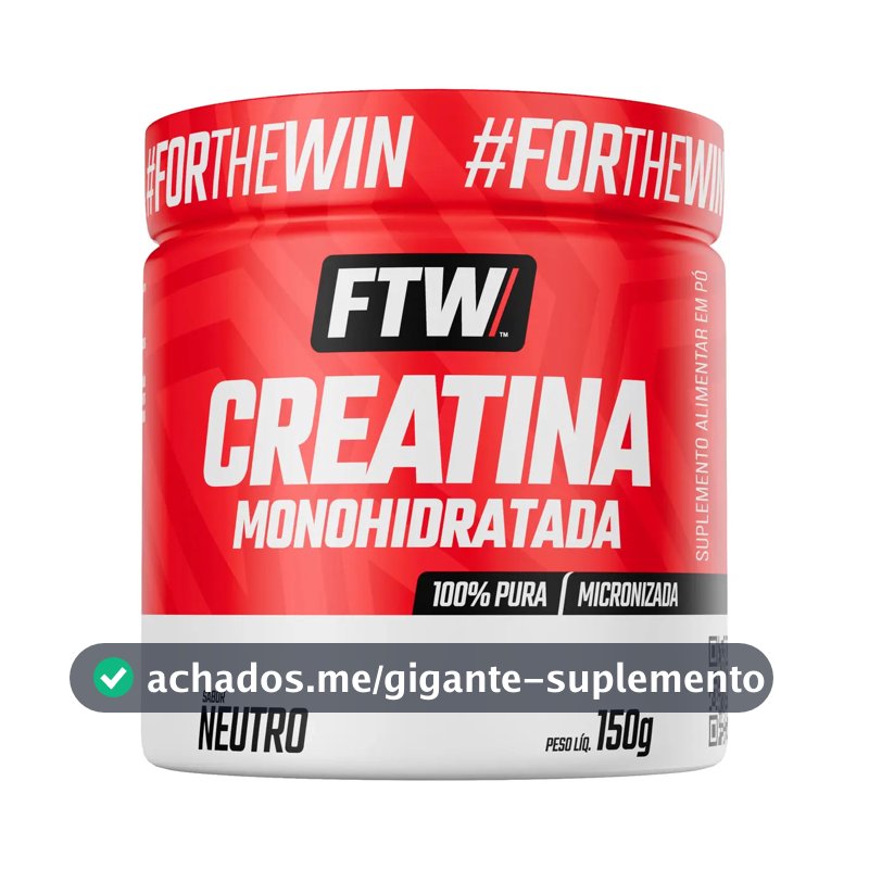 Creatina Monohidratada Pura 150g Pote Suplemento em Pó 100% - FTW