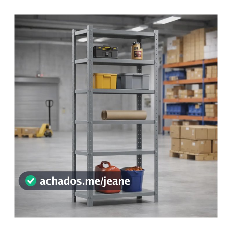 Super Estante/prateleira Aço 26 mm Modular 42x92x1,98 Com 6 Bandejas Colunas Tripartida Industrial
