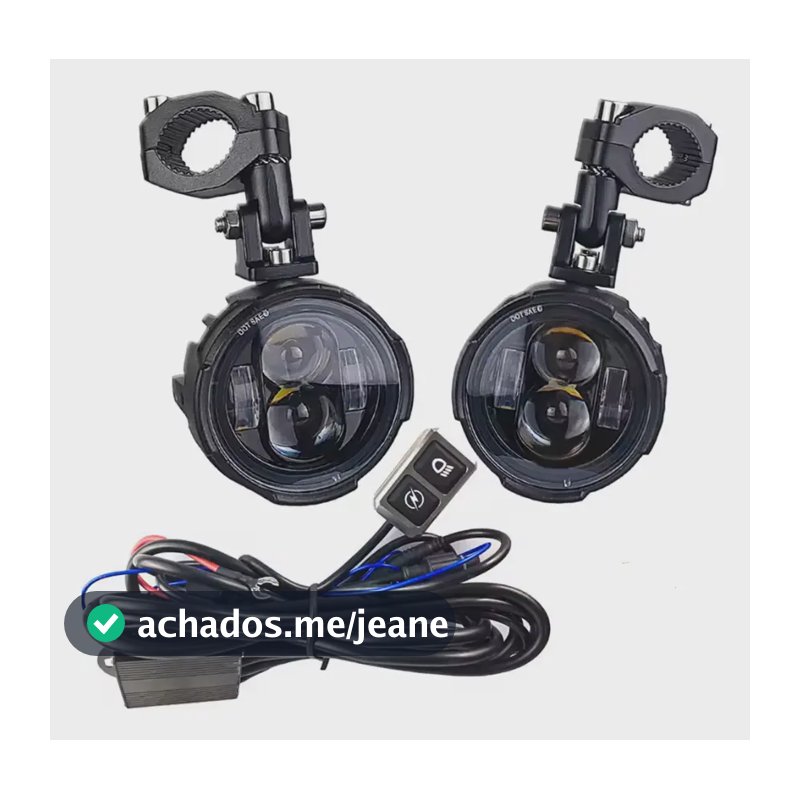 Kit Auxiliar Par Farol De Milhas Led Motos Universal Neblina Ambos Lados