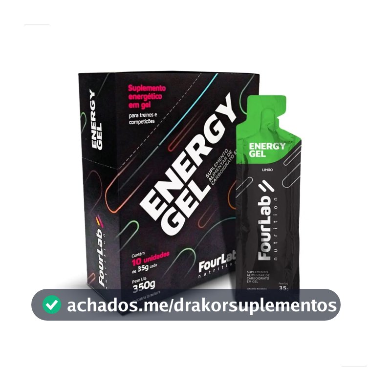 Gel de Carboidrato Fourlab Nutrition Limão para Energia Rápida com 10 Sachês