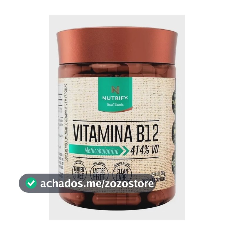 Vitamina B12 Nutrify Vitamina e Minerais em cápsula Sem sabor x 36g de 60 un