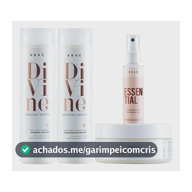 Divine Shampoo + Condicionador + Másc + Mini Essential 200 g- Braé