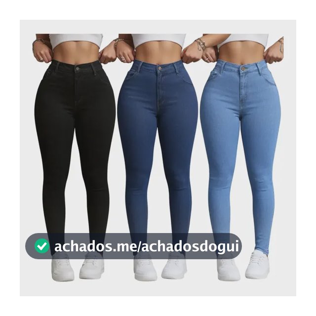 Kit 3 Calça Jeans Feminina Siknny  Cintura Alta  Premium