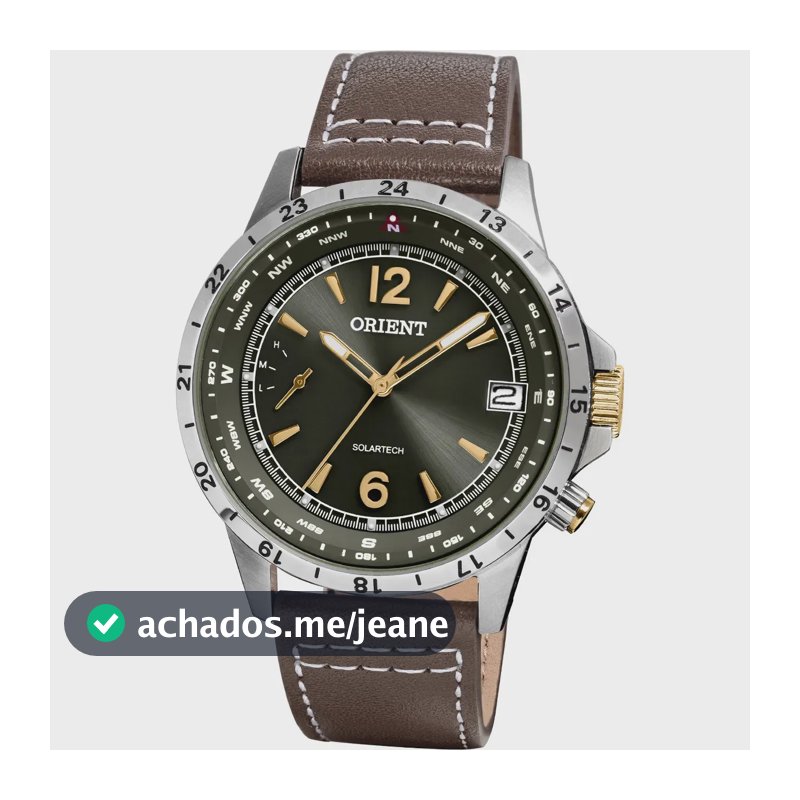 Relógio Masculino Orient Solartech Neo Sports Exclusivo Couro Legítimo MBSC1052E2NB