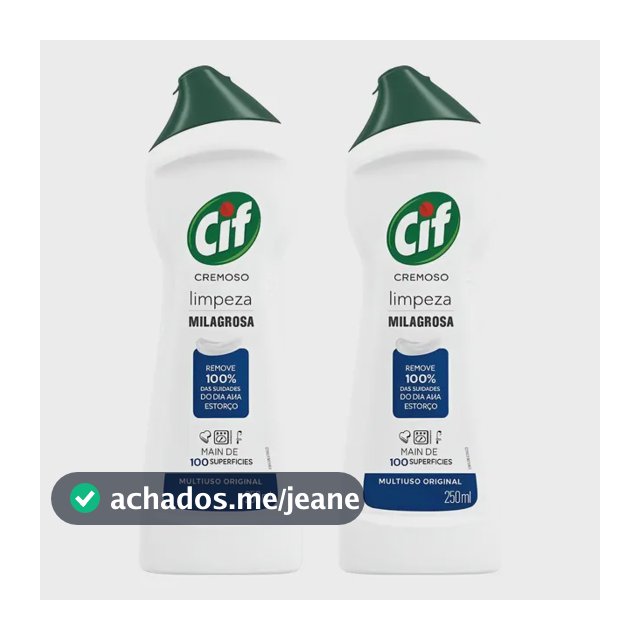 2 Unid. Saponáceo Cremoso Cif 250ml Original Desengordurante