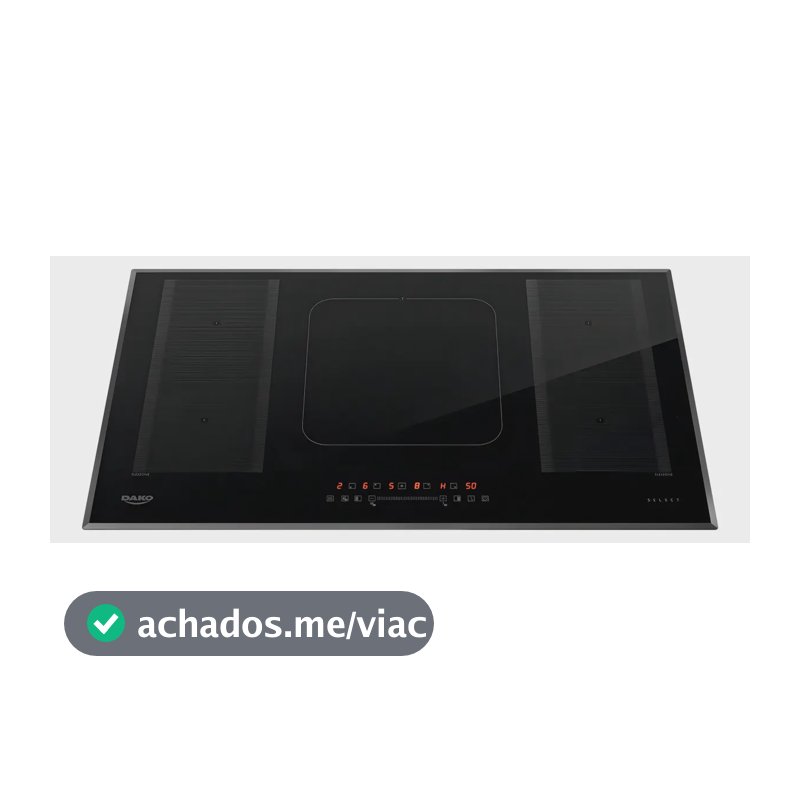 Cooktop de Indução 5 Bocas Dako Select com 2 Zonas Flexíveis e 7200W com Mesa em Vidro Cerâmico 220 V