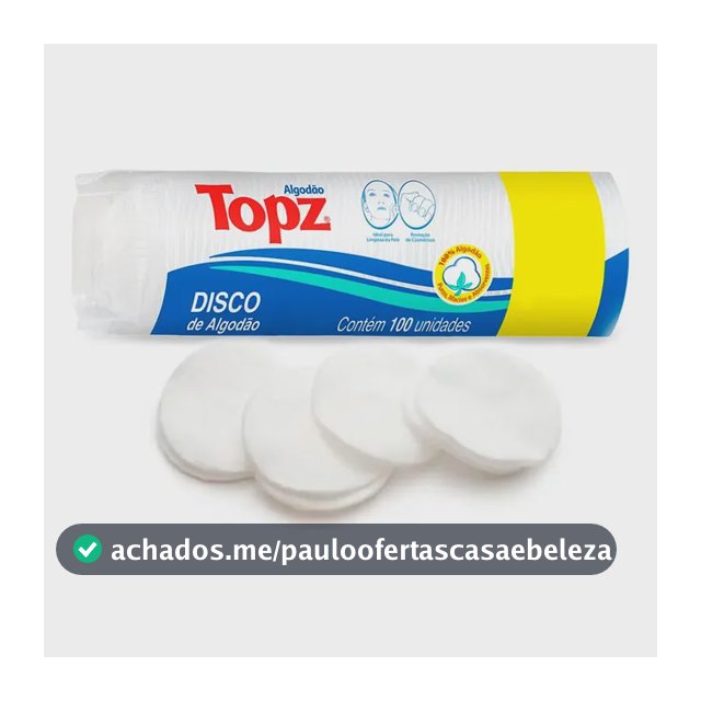 Disco Algodão 100und Remove Maquiagem Esmaltes Limpeza Pele