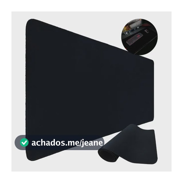 Mouse Pad Gamer 90x35 Escritório Alta Qualidade Preto Liso Isoprene