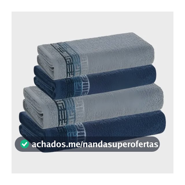 Jogo De Toalhas 4 Pçs Fio Cardado 100% Algodão Bosco Karsten Azul Serena/ Azul Naval Bosco