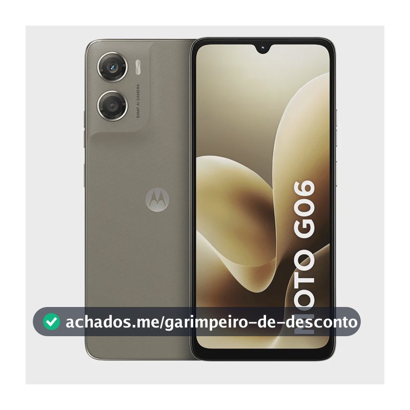 Smartphone Motorola Moto G06 - 256gb 4gb Ram + 8gb Ram Boost, e Camera 50mp Com Ai Bateria De 5200 Mah Tela 6.9 - Bege