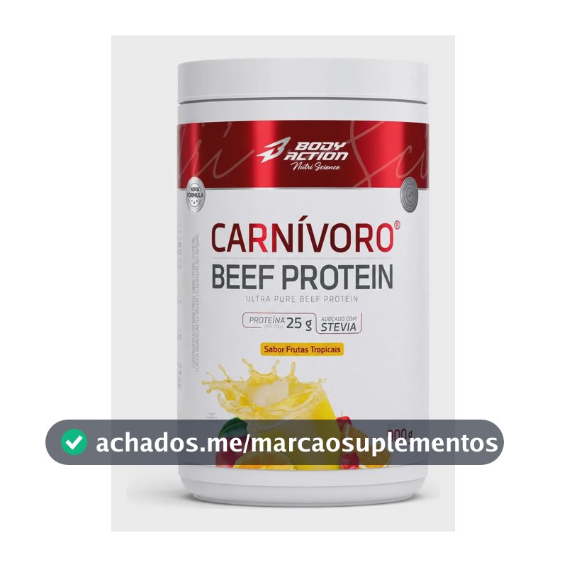 Carnivoro Beef Protein Bodyaction 900g Frutas Tropicais