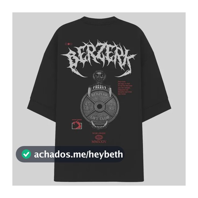 Camiseta Oversized Masculina Berzerk Worldwide Academia