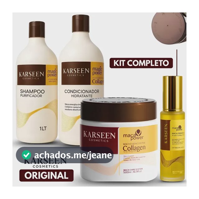 Kit Máscara Karseen+ Shampoo Condicionador + Óleo Marroquino