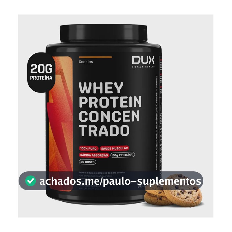 Whey Protein Concentrado Dux Nutrition Pó 900g Unidade Biscoitos