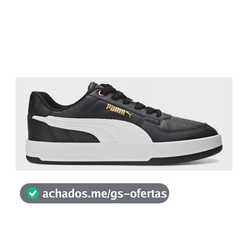 Tênis Feminino Caven 2.0 Puma Puma Black-puma White-gold Liso 37 Br